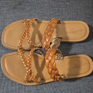 American Eagle Outfitters Brown Sandals with Braided Straps